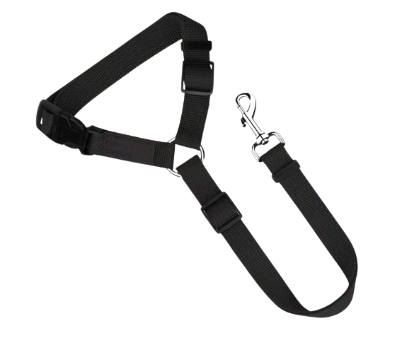 Pet Overhead Seat Belt Lead - Black